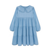 kids on the moon sky collar denim dress blue