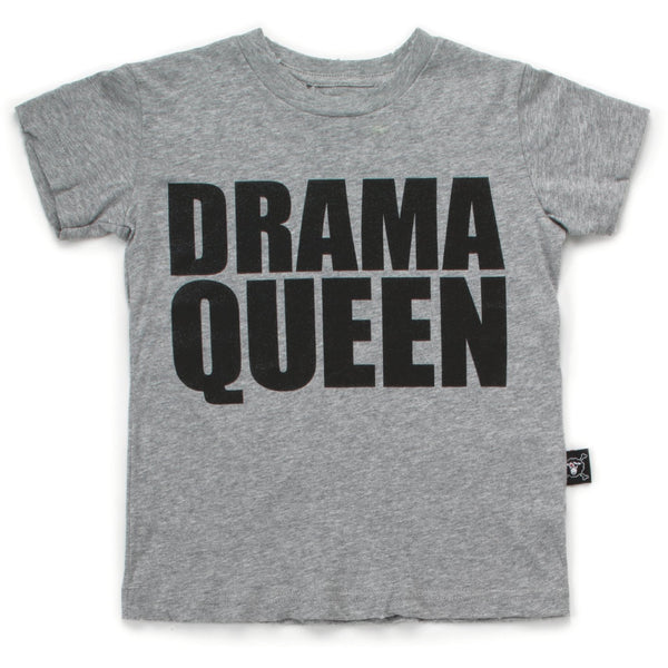 nununu new spring summer girls & baby collection drama queen t-shirt in heather grey - free fast shipping on all orders over $99 from kodomo
