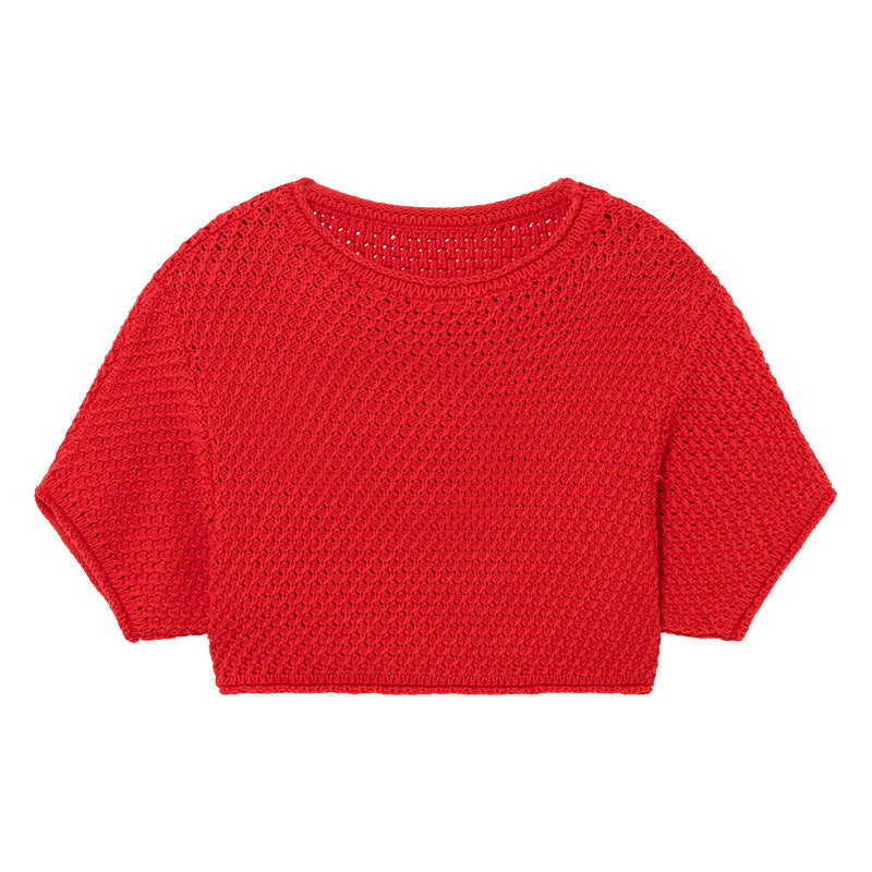 little creative factory crop sweatshirt red
