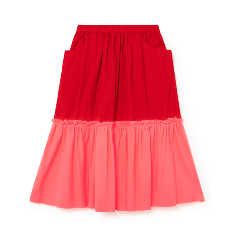 little creative factory kawaii midi skirt pink and red
