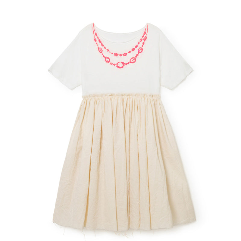 little creative factory soft arty uneven dress cream