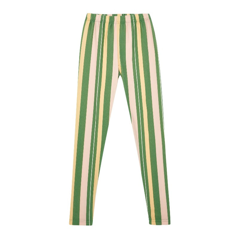 the middle daughter leggings sage and butter stripe