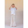 long live the queen wide pants beige, girl's organic cotton flared bottoms