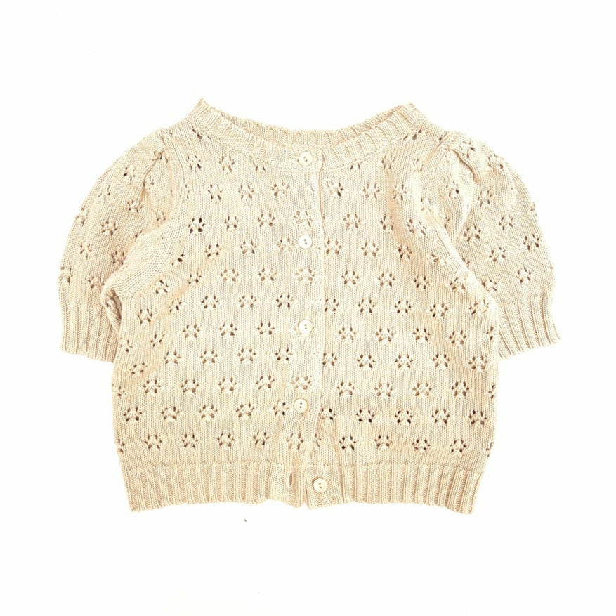 long live the queen short sleeve cardigan cream