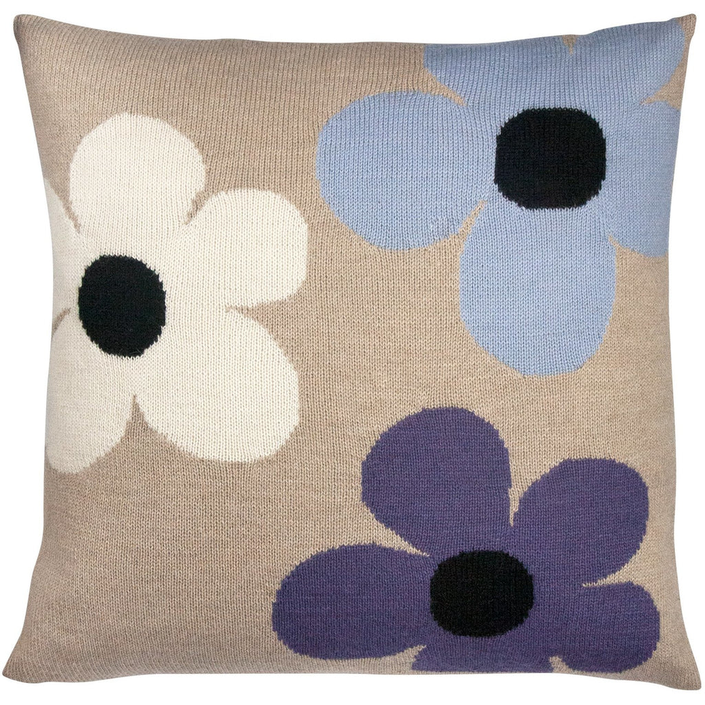 luckyboysunday flower pillow case in beige. sustainable nursery decor from kodomo boston, free shipping.