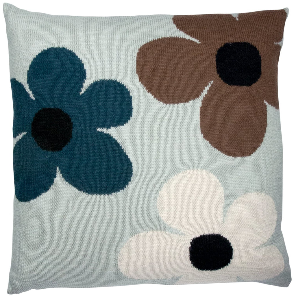 luckyboysunday flower pillow case in mint. sustainable nursery decor from kodomo boston, free shipping.