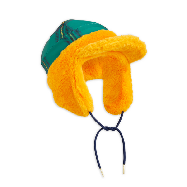 mini rodini faux fur cap yellow