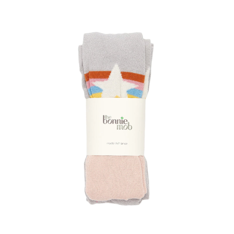 the bonnie mob molly rainbow star tights pink, free shipping on orders over $99