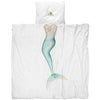 snurk mermaid duvet cover set, twin full/queen fun bedding kids bedroom decor, fast free shipping kodomo boston