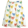 mini rodini bow allover woven long skirt offwhite, girl's flowy pattern skirts