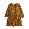 mini rodini leopard long sleeve gathered dress