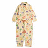 mini rodini panda woven jumpsuit beige front view