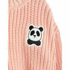 mini rodini panda heavy knitted sweater pink