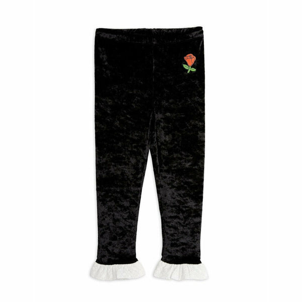 mini rodini crushed velour leggings black