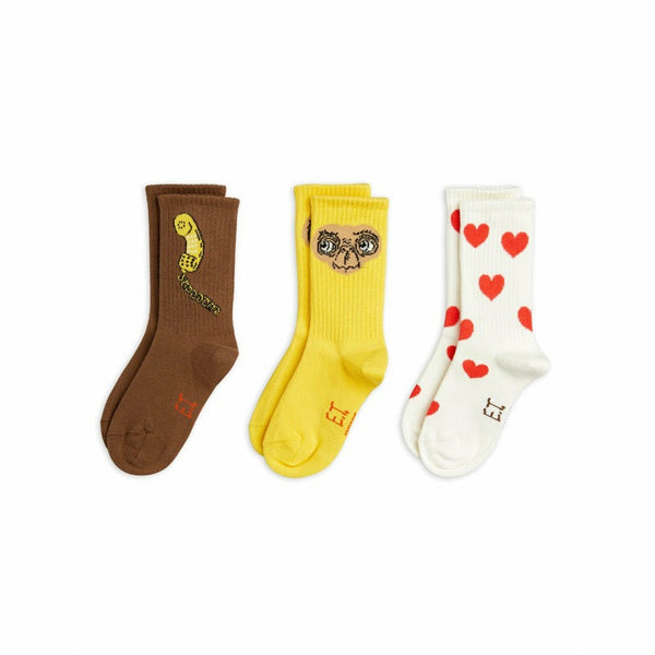 mini rodini e.t. 3 pack socks yellow