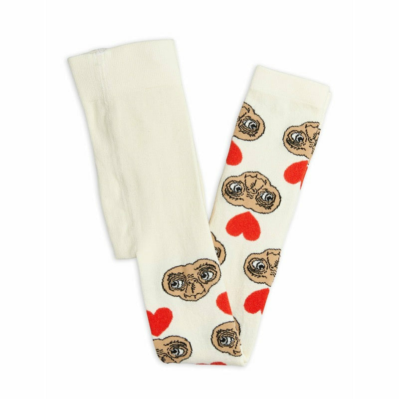 mini rodini e.t. heart leggings offwhite