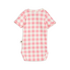 mini rodini baby body with pink gingham check print