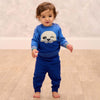 the bonnie mob oban knit baby trouser blue