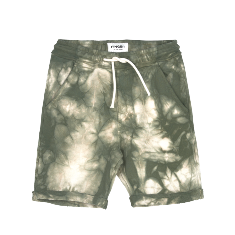 finger in the nose new grounded shorts khaki tie dye
