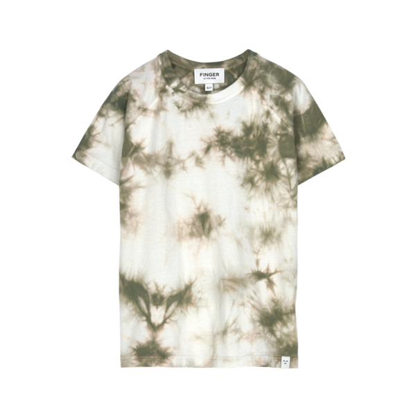 finger in the nose nolan t-shirt khaki tie dye