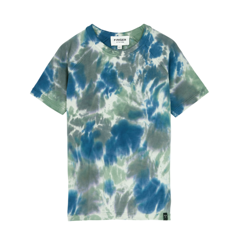 finger in the nose nolan t-shirt blue tie dye