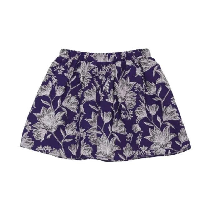 christina rohde silver flowers skirt purple