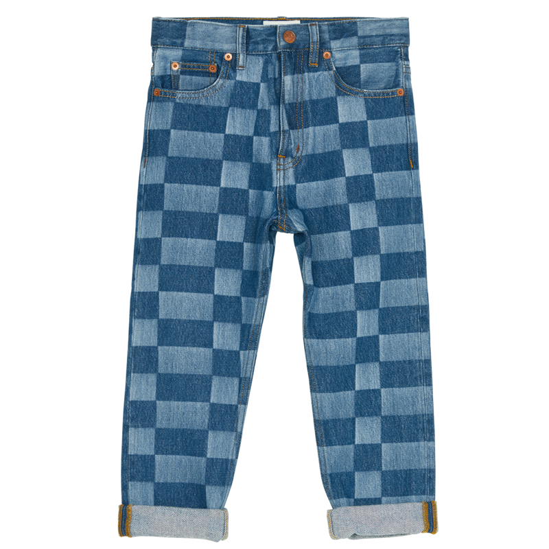 finger in the nose ollibis checkers blue jeans