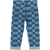 finger in the nose ollibis checkered blue jeans