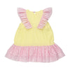 wauw capow by bangbang copenhagen oline dress yellow&pink, girl's ruffle dresses