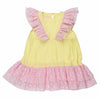 wauw capow by bangbang copenhagen oline dress yellow&pink, girl's ruffle dresses