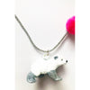 little loveland polar bear glitter necklace silver - kodomo necklace - children's clothing in boston, little loveland - bobo choses, atsuyo et akiko, belle enfant, mamma couture, moi, my little cozmo, nico nico