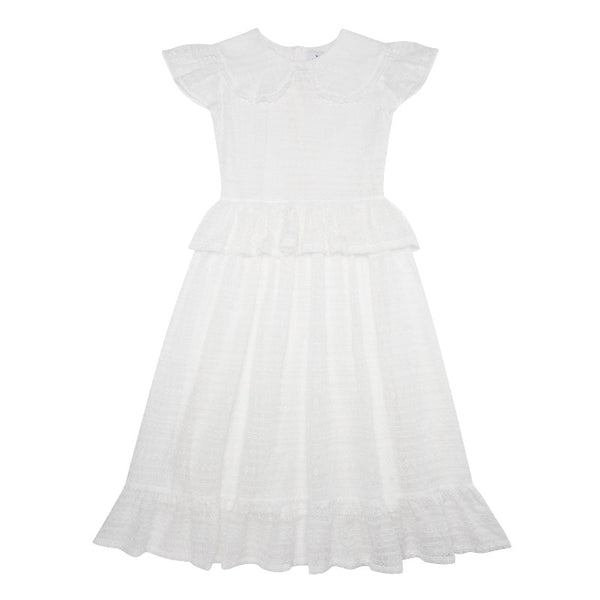 the middle daughter ray of light dress in Embroidered Chiffon white