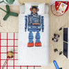 snurk robot duvet cover set full/queen, fun bedding bedroom decor for children at kodomo boston, free fast shipping
