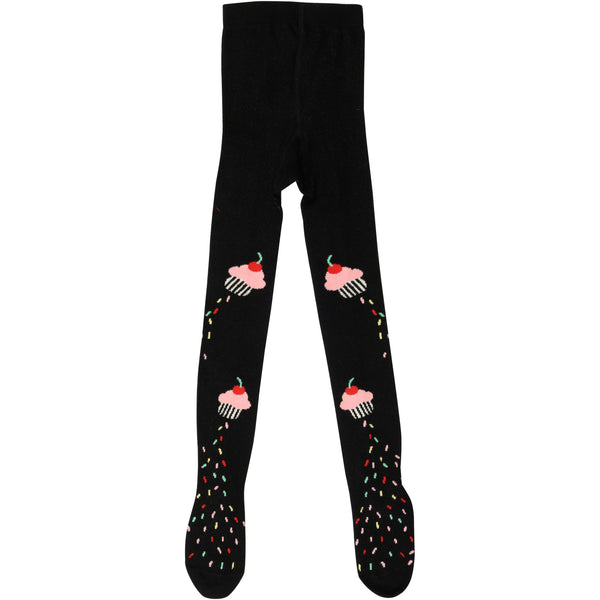 wauw capow by bang bang copenhagen rocket cakes tights black, ethical baby and kids clothing for fall winter 2020 at kodomo boston, free shipping  
