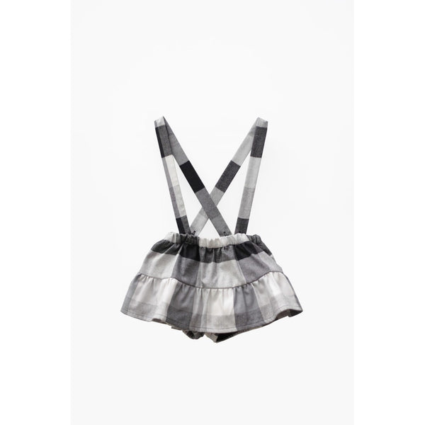 motoreta baby skirt romper black & white squared - kodomo boston, fast shipping