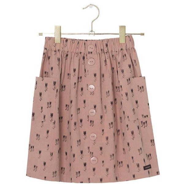 a monday in copenhagen sara skirt cameo brown, girls skirts bottoms, pink with black flowers