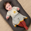 the bonnie mob shona jacquard knit baby dress grey