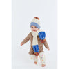 cabbages & kings ny pom scarf cobalt/silver sprinkle, hand knit alpaca winter accessories for kids at kodomo boston