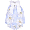 hucklebones giant bow trapeze dress & bloomers powder blue/daffodil, floral styles for baby free shipping kodomo boston