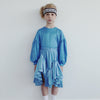 caroline bosmans ruffled skirt glimmer blue, carolification at kodomo boston free shipping