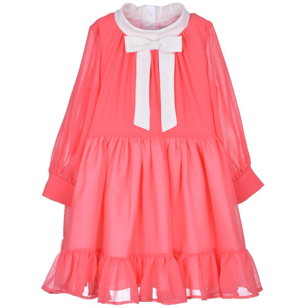 hucklebones gathered ruffle dress raspberry