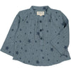 louis louise cotton crepe baby shirt blue stars, babies blouse button tops
