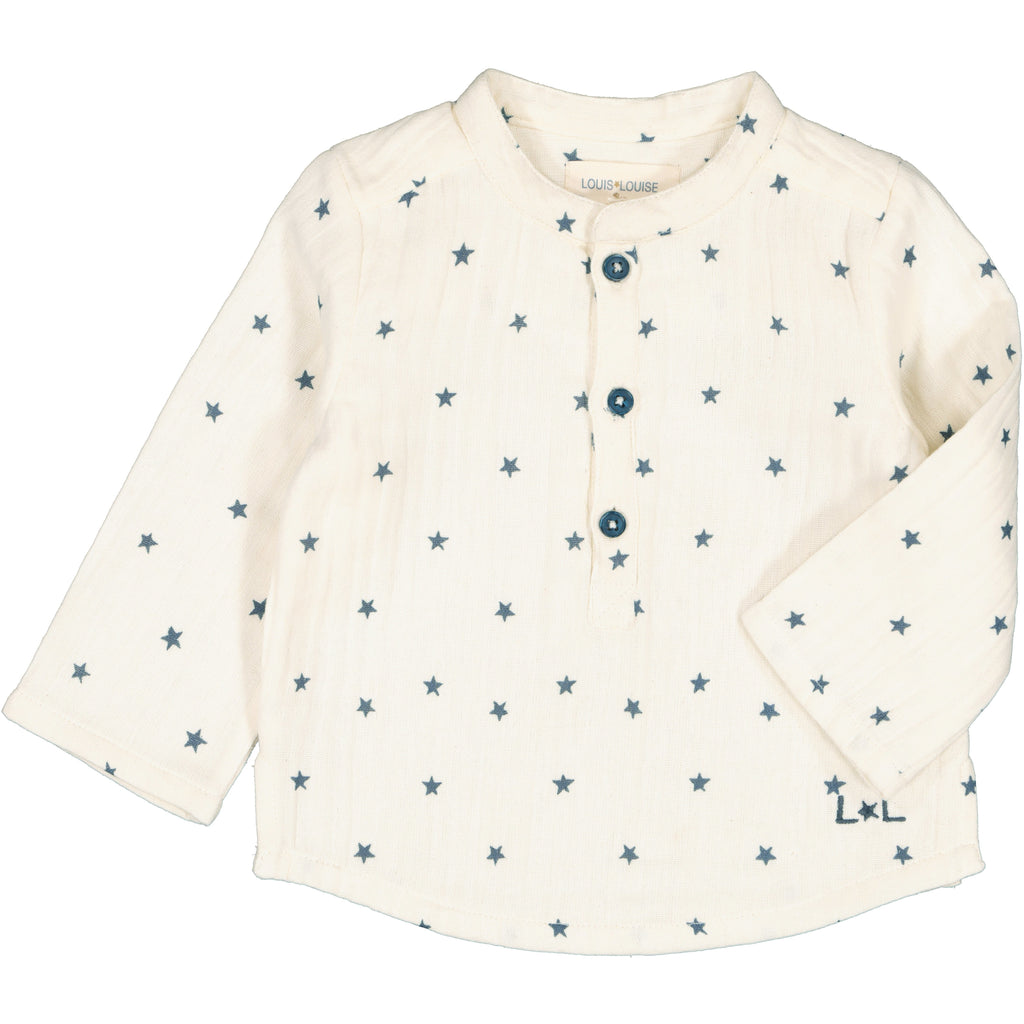 louis louise baby grand-pere shirt off white stars, best baby gifts from kodomo boston free shipping