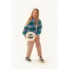 tinycottons big stripes mockneck sweater cold grey/petrol