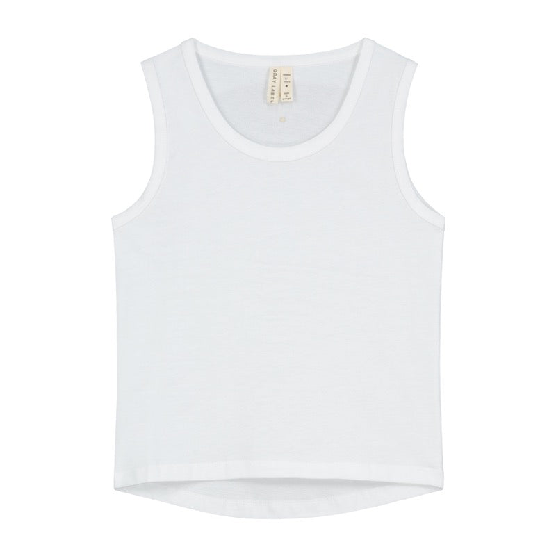 gray label tank top white