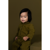 gray label baby collar suit olive green