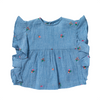 bonheur du jour bleuet blue blouse - best european children's brands available at kodomo boston, free shipping