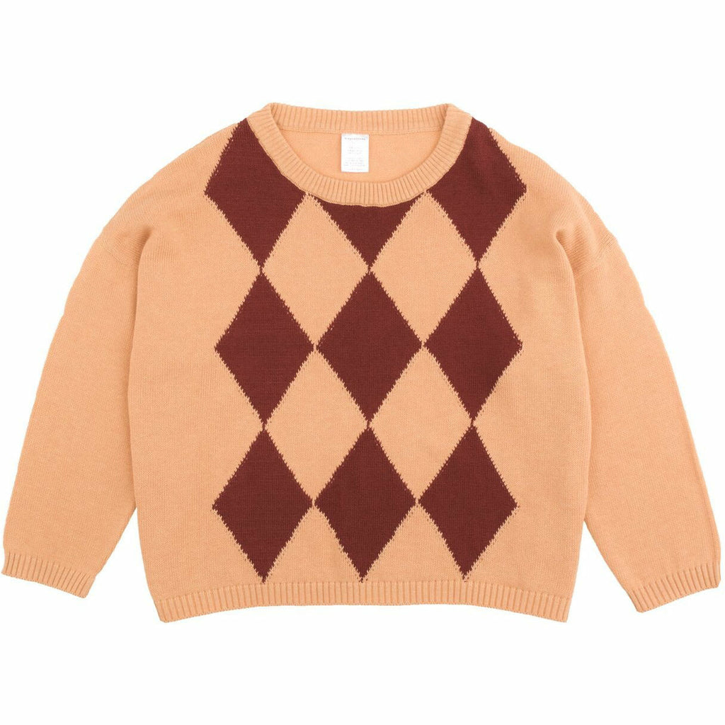 tinycottons rhombus sweater dark nude/plum - kodomo
