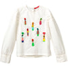 oilily boost blouse off white with embroidery, fw20 ethical fall fashion for kids at kodomo boston, free shipping