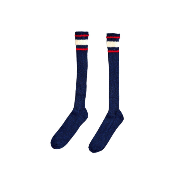 bellerose fiti knitted knee sock blue mix